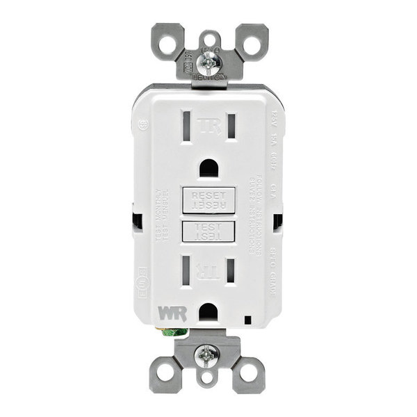 Leviton GFI ST WP RECEPT  TR WHT GFWT1-0KW